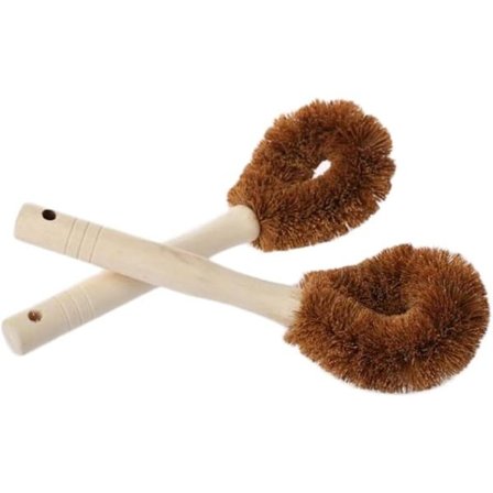 Träborste Naturlig kokosfiberborsthuvud Trähandtag Rengör