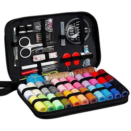 Ompelusarja, jossa lanka, neulat, sakset, mittanauha, sprinkleri jne. - 98 osaa - Perfet multicolor