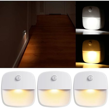 LED-natlys med stikkontakt og bevægelsessensor, natlampe, skabslampe, varm hvid?