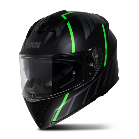 iXS iXS217 2.0 Full Face Helmet Matt Black/Green Fluo M
