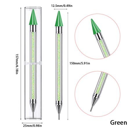 1st Dual Ended Dotting Pen Rhinestone Picker Wax Pencil Nail Ar