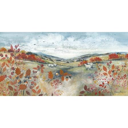 Diane Demirci Autumn Walk inramad canvas tavla 60cm x 30cm Blå/ Blue/Green/Orange 60cm x 30cm