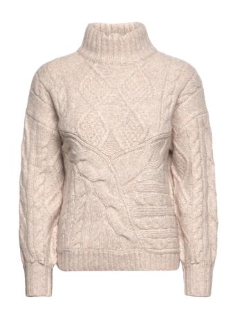 Umay Knit Pullover Turtleneck Polotröja Beige A-View