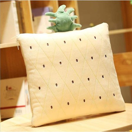 Ananas Sarjakuva Neliö Tyyny Huopa Monikäyttöinen 2 In 1 Sametti Pehmeä Yhtenäinen Koristeellinen Päällinen Set Tyynyliina Sohvalle Makuuhuoneeseen 