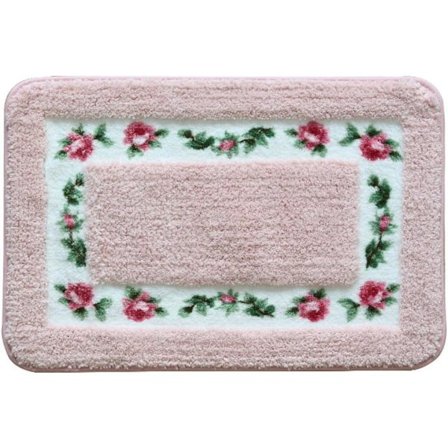Smukke Roseblomster Områdetæpper Superbløde Badeværelsestæpper Badeværelsesmåtte Brusemåtte Dørmåtte Køkkenmåtte Tæpper (40 x 60 cm)