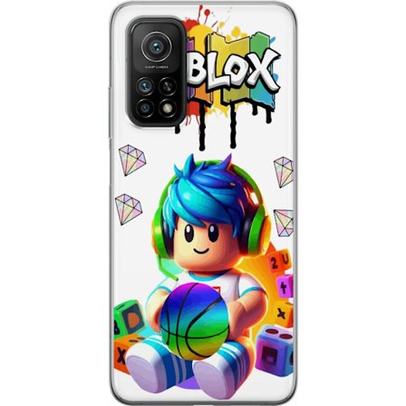 Yhteensopiva Puhelinkuori Xiaomi Xiaomi Mi 10T Pro 5G Värikäs Roblox-kuvitus pelihahmolla, leluilla ja energialla, täydellinen pelifaneille ja mode