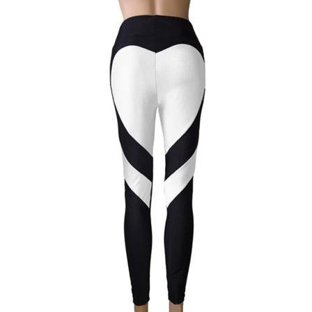 Kvinnor Color Block Byxor Love Heart Print Leggings