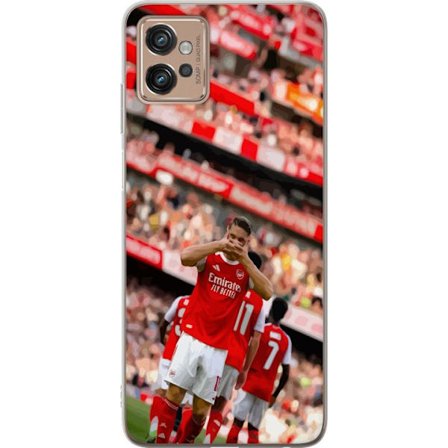 Kompatibelt Mobildeksel til Motorola Moto G32 Arsenal fotball – Martin Ødegaard målfeiring i rød drakt