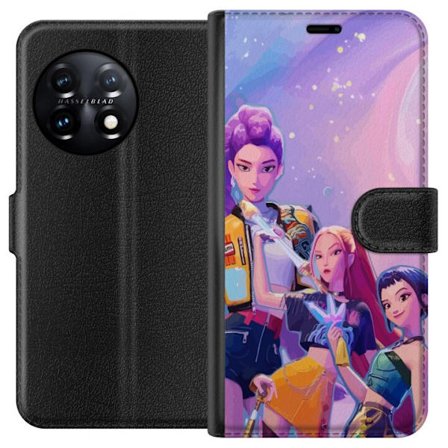 Kompatibelt Lommeboketui til OnePlus 11R Futuristiske popdamer i neonfarger med magiske detaljer mot en drømmeaktig galaksebakgrunn