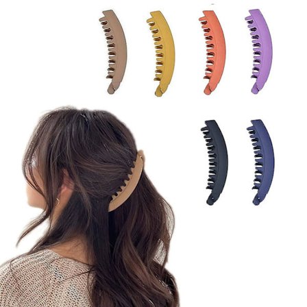 6 kappaletta suuria hiuspidikkeitä banaanipidikkeet kalaklipsit pitkille hiuksille kampa