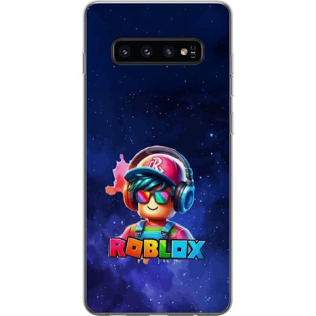 Yhteensopiva Puhelinkuori Samsung Samsung Galaxy S10 Roblox Space Explorer Design futuristisella avaruusteemalla, jossa on värikkäät yksityiskohdat