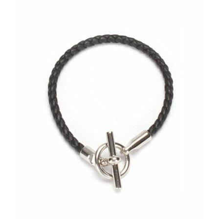 Hermès Vintage, Pre-owned Glenan Wrap Bracelet Zwart, Dames, Maat:ONE Size,leer
