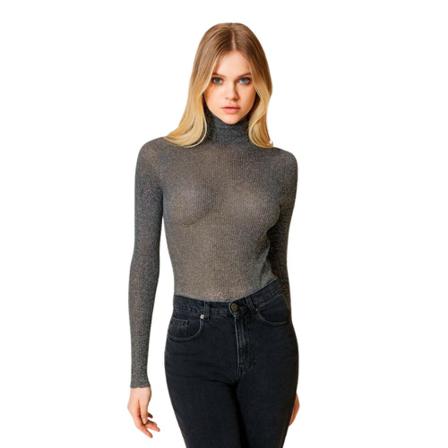 Twinset Turtlenecks grå, Dam Polotröjor, Dam, Storlek: M