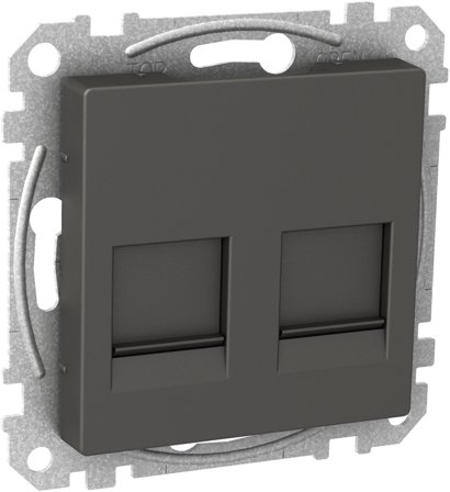 Schneider Electric WDE003378 Midtplate 2x Keystone-jack Antrasittgrå, Datamaskin & surfing