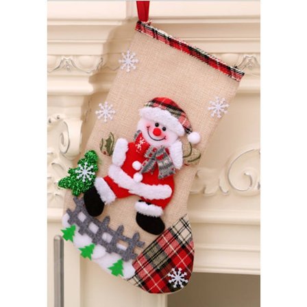 Stor storlek linne socka för jul / fest / helgdag öppen spis dekoration