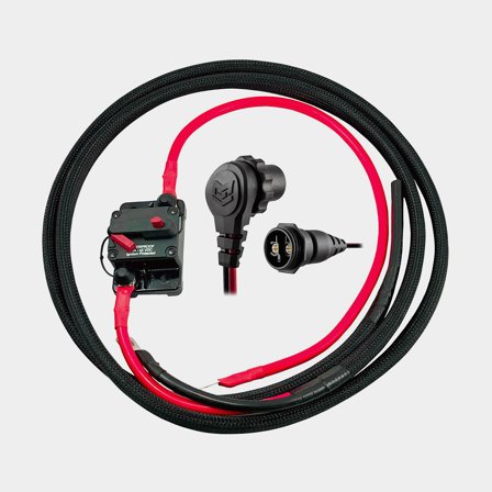 Aansluitset Minn Kota MKR-26, 1,0 meter, 2 × 16 mm², met stekker, voorgemonteerde vertinde kabel & automaatzekering (60 A)