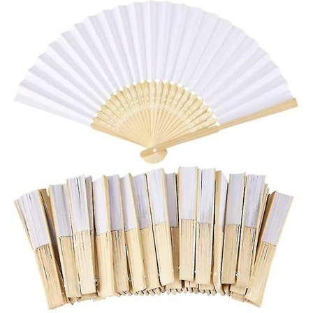 10 Pak Håndlavede Papirfoldningsvifter Bambus Håndholdt Vifte Til Gave Festfavoritter