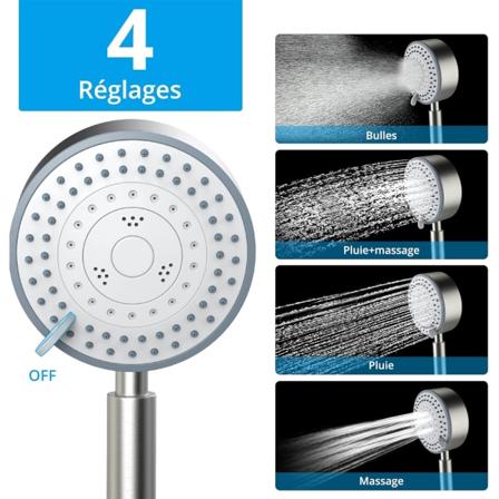 Suihkupää, ruostumattomasta teräksestä valmistettu kalkinpoisto, vettä säästävä korkeapaineinen käsisuihku, 2M letku, joustava suihku, helppo asentaa 