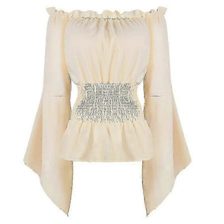 Dame Renessanse Off Shoulder Topp Kostymer Bluse Boho Bondeskjorte