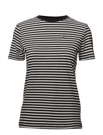 Slfmy Perfect Ss Tee Box Cut-Stri B Noos T-shirts & Tops Short-sleeved Musta Selected Femme