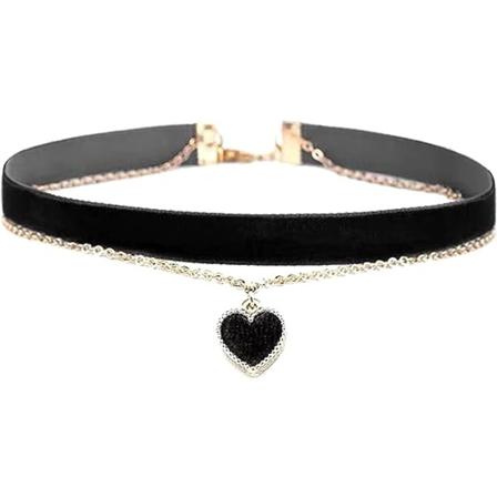 MOMOCAT Hjerte Halskje Justerbar Rød Choker Klassisk Krage Halskjeder for Kvinner og Jenter Fløyel Chocker Halskje