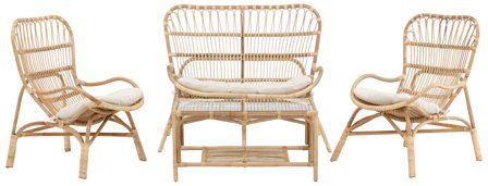 Venture Home Ella 1574-6011 Loungeset bord, soffa, fåtöljer, krämvitt, Utemöbler