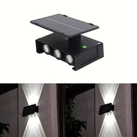 2-pak solcelle væglamper udendørs LED op/ned-lys, vandtæt vægbelysning til facade_OF