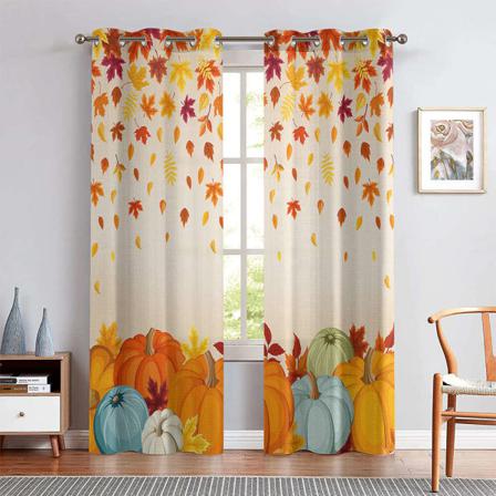 2st Printed Multi-mönster Grommet Thanksgiving Gardiner