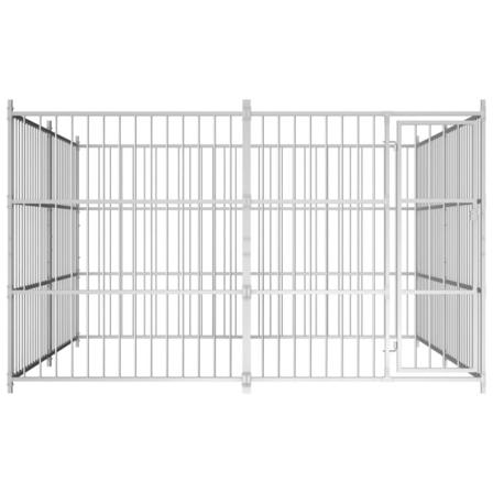 Vidaxl Hundgård För Utomhusbruk 300x300x185 Cm Silver
