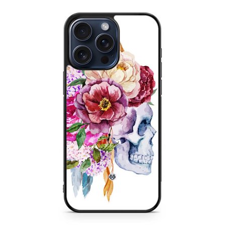 Bjornberry Skal iPhone 15 Pro Max - Dödskalle Blommor