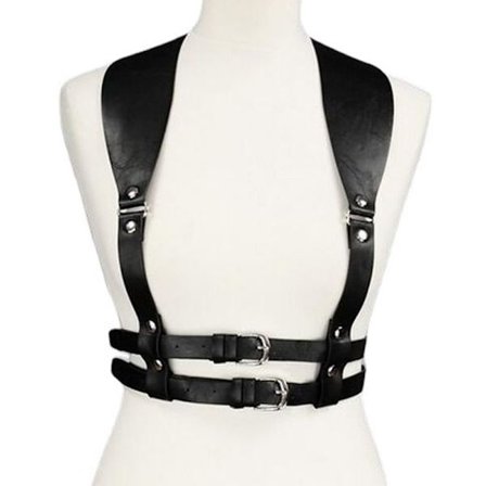 Gothic Sele Bälte Läder Punk Midjeband SVART