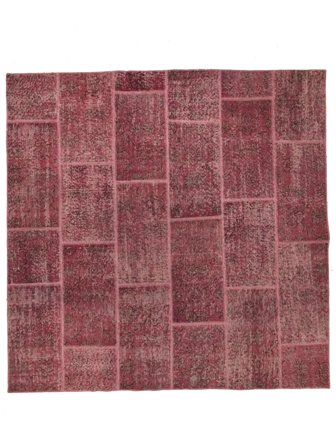 Tappeto Orientale Patchwork 195X196 Quadrato Rosso Scuro (Lana, )