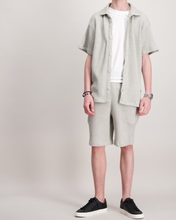 Grunt Ali Waffle Shorts Grå Shorts Kille - Kids Brand Store