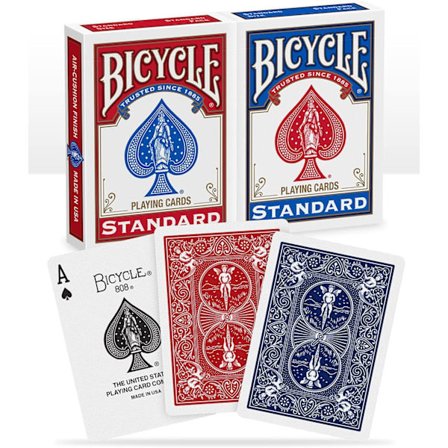 Röda och blå Bicycle Rider Back Standard Index Poker Kort, 2-pack, 63x88 mm