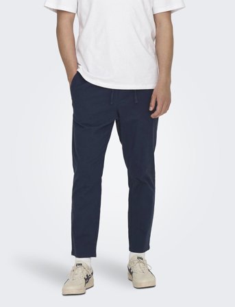 ONLY & SONS Onslinus Crop 0007 Cot Lin Pnt Noos - Navy - XS
