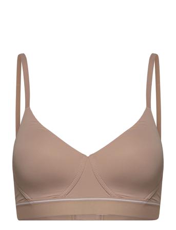 Lightly Lined Bralette Lingerie Bras & Tops Soft Bras Non Wired Bras Beige Calvin Klein