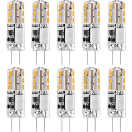 10x G4 LED-pærer 12V AC/DC Varmt hvid 3000K 2W, Ikke dæmpbar