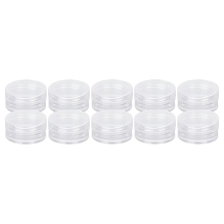 10 stk. Neglekunst Tipbeholder Bærbar Transparent Rund PP Kosmetiske Beholdere til Øjenskygge Smykker Perle Falske Neglespidser