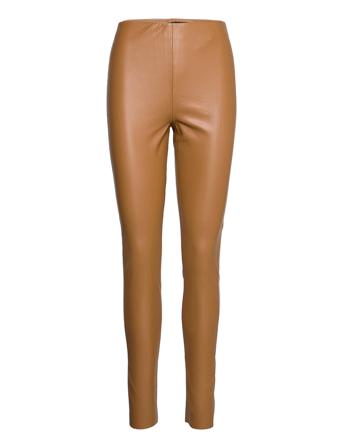 Slkaylee Pu Leggings Trousers Leather Leggings/Housut Ruskea Soaked In Luxury