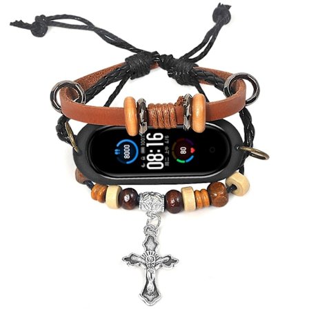 Mi Band 6/6 Nfc-präglat korspärlarmband ModeersättningsarmbandMi Band 6Brown