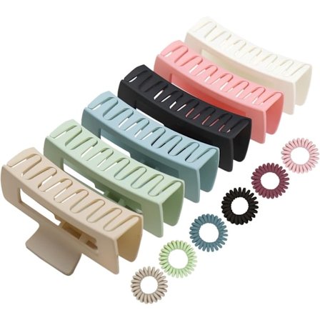 Sæt med 6 store hårklemmer til kvinder - hårklemmer - bananklemmer - hårspænder - til voksne