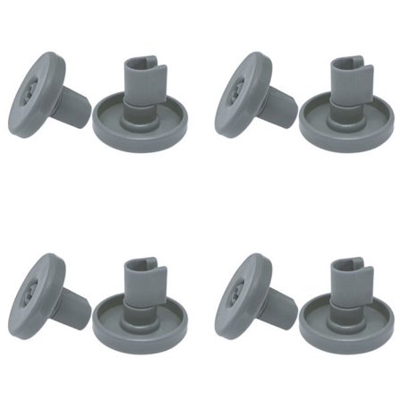 Diskmaskinskorg hjul (8-delars set), kompatibel med AEG, Privileg, Zanussi, etc., mörkgrå, 40 mm.