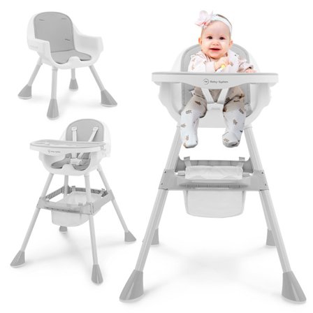 Moby-System Magnolia 2-in-1 säädettävä syöttötuoli - harmaa