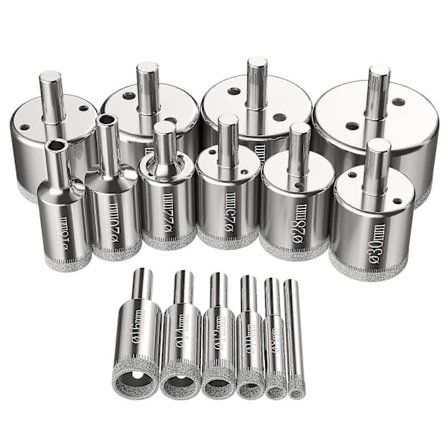 16 st Hålsågar, Diamantborr Hålsåg 6-50mm Glasborrverktyg Hålsågsats för Kolstål, Glasborr, Keramik, Porslin, Kakel, Marmor