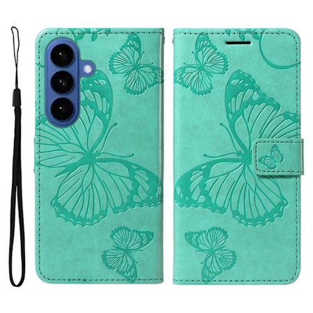 Samsung Galaxy S26 / S26 Pro Plånboksfodral Blommönster Konstläder - Grön