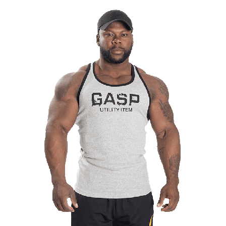 GASP Ribbed T-back, Grey Melange