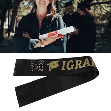 10 st examenband klass 2023 Stole med guldglitterbokstav I Graduated för fest