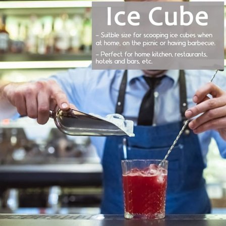 Isskopa set om 2, liten skopa i rostfritt stål för att hålla isbitar/godis/mjöl, tål diskmaskin