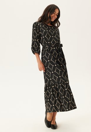 Happy Holly Structure Flounce Midi Dress Tøj