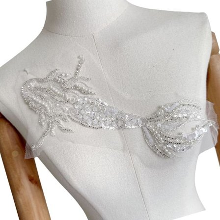 Broderade fiskmärken att sy på tygmärken Broderi Paljetter Applikationer